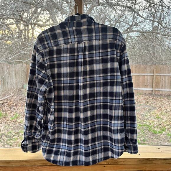 Jachs Men's Blue Plaid Flannel Long Sleeve Button Down Shirt Size L - Picture 2 of 9